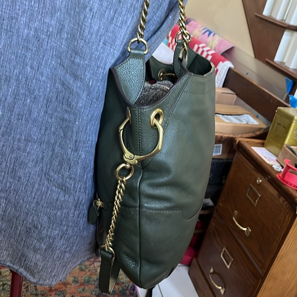 Oryany Selena Shoulder / Crossbody bag chain strap details  Dark sage green/gold - Picture 5 of 17